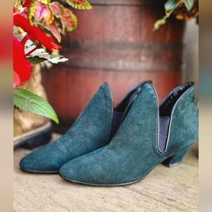 Ankle Boots, Green Suede VTG